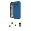 MARSİLYAN™- iPhone 16 Pro Kılıf Yankı Yansıma Özel Seri - Siyah Buffer Hayalet Cam Ekran Koruyucu + Raze Metal Kamera Lens - BZ