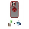 MARSİLYAN™- iPhone 16 Pro Kılıf Yörünge Çizgi - Siyah 3D Antistatik Cam Ekran Koruyucu + Raze Metal Kamera Lens - CLTM
