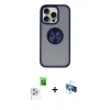 MARSİLYAN™- iPhone 16 Pro Kılıf Yörünge Çizgi - Siyah 3D Antistatik Seramik Nano Ekran Koruyucu + Raze Metal Kamera Lens - BZ