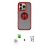 MARSİLYAN™- iPhone 16 Pro Kılıf Yörünge Çizgi - Siyah Bilvis 0.18mm Plus Cam Ekran Koruyucu + Raze Metal Kamera Lens - BZ