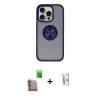 MARSİLYAN™- iPhone 16 Pro Kılıf Yörünge Çizgi - Siyah Bilvis 0.18mm Plus Cam Ekran Koruyucu + Raze Metal Kamera Lens - CLTM