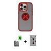 MARSİLYAN™- iPhone 16 Pro Kılıf Yörünge Çizgi - Siyah Bilvis 3D Mat Cam Ekran Koruyucu + Raze Metal Kamera Lens - SH