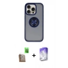 MARSİLYAN™- iPhone 16 Pro Kılıf Yörünge Çizgi - Siyah Bilvis 5in1 3D Magic Cam Ekran Koruyucu + Raze Metal Kamera Lens - CLTM