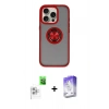 MARSİLYAN™- iPhone 16 Pro Kılıf Yörünge Çizgi - Siyah Bilvis 5in1 3D Magic Cam Ekran Koruyucu + Raze Metal Kamera Lens - BZ