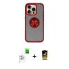 MARSİLYAN™- iPhone 16 Pro Kılıf Yörünge Çizgi - Siyah Buffer Cam Ekran Koruyucu + Raze Metal Kamera Lens - BZ