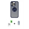 MARSİLYAN™- iPhone 16 Pro Kılıf Yörünge Çizgi - Siyah Joko Magic 5D Cam + Raze Metal Kamera Lens - BZ