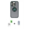 MARSİLYAN™- iPhone 16 Pro Kılıf Yörünge Çizgi - Siyah Joko Magic 5D Cam + Raze Metal Kamera Lens - BZ