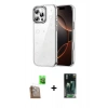 MARSİLYAN™- iPhone 16 Pro Kılıf Yörünge Form - Siyah 360 Mat Full Body Arka Koruyucu + Raze Metal Kamera Lens - CLTM