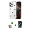 MARSİLYAN™- iPhone 16 Pro Kılıf Yörünge Form - Siyah 360 Mat Full Body Arka Koruyucu + Raze Metal Kamera Lens - CLTM