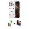 MARSİLYAN™- iPhone 16 Pro Kılıf Yörünge Form - Siyah 3D Antistatik Mat Seramik Nano Ekran Koruyucu + Raze Metal Kamera Lens - CLTM