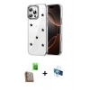 MARSİLYAN™- iPhone 16 Pro Kılıf Yörünge Form - Siyah 3D Antistatik Seramik Nano Ekran Koruyucu + Raze Metal Kamera Lens - CLTM