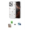 MARSİLYAN™- iPhone 16 Pro Kılıf Yörünge Form - Siyah 3D Antistatik Seramik Nano Ekran Koruyucu + Raze Metal Kamera Lens - CLTM