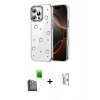 MARSİLYAN™- iPhone 16 Pro Kılıf Yörünge Form - Siyah Bilvis 0.18mm Plus Cam Ekran Koruyucu + Raze Metal Kamera Lens - SH
