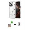 MARSİLYAN™- iPhone 16 Pro Kılıf Yörünge Form - Siyah Bilvis 3D Cam Ekran Koruyucu + Raze Metal Kamera Lens - CLTM