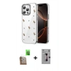 MARSİLYAN™- iPhone 16 Pro Kılıf Yörünge Form - Siyah Bilvis 3D Mat Cam Ekran Koruyucu + Raze Metal Kamera Lens - CLTM