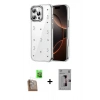 MARSİLYAN™- iPhone 16 Pro Kılıf Yörünge Form - Siyah Bilvis 3D Mat Cam Ekran Koruyucu + Raze Metal Kamera Lens - CLTM
