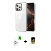 MARSİLYAN™- iPhone 16 Pro Kılıf Yörünge Form - Siyah Buffer Cam Ekran Koruyucu + Raze Metal Kamera Lens - BZ