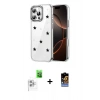 MARSİLYAN™- iPhone 16 Pro Kılıf Yörünge Form - Siyah Buffer Hayalet Cam Ekran Koruyucu + Raze Metal Kamera Lens - BZ