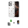 MARSİLYAN™- iPhone 16 Pro Kılıf Yörünge Form - Siyah Buffer Hayalet Cam Ekran Koruyucu + Raze Metal Kamera Lens - SH