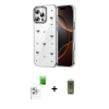 MARSİLYAN™- iPhone 16 Pro Kılıf Yörünge Form - Siyah Joko Magic 5D Hayalet Cam + Raze Metal Kamera Lens - BZ