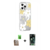 MARSİLYAN™- iPhone 16 Pro Kılıf Yörünge Işık Prime - Siyah 360 Mat Full Body Arka Koruyucu + Raze Metal Kamera Lens - CLTM