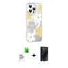 MARSİLYAN™- iPhone 16 Pro Kılıf Yörünge Işık Prime - Siyah 3D Antistatik Hayalet Cam Ekran Koruyucu + Raze Metal Kamera Lens - BZ