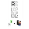 MARSİLYAN™- iPhone 16 Pro Kılıf Yörünge Işık Prime - Siyah 3D Antistatik Mat Seramik Nano Ekran Koruyucu + Raze Metal Kamera Lens - BZ