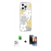 MARSİLYAN™- iPhone 16 Pro Kılıf Yörünge Işık Prime - Siyah 3D Antistatik Mat Seramik Nano Ekran Koruyucu + Raze Metal Kamera Lens - BZ