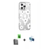 MARSİLYAN™- iPhone 16 Pro Kılıf Yörünge Işık Prime - Siyah 3D Antistatik Seramik Nano Ekran Koruyucu + Raze Metal Kamera Lens - SH