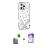 MARSİLYAN™- iPhone 16 Pro Kılıf Yörünge Işık Prime - Siyah Bilvis 5in1 3D Magic Cam Ekran Koruyucu + Raze Metal Kamera Lens - SH