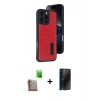 MARSİLYAN™- iPhone 16 Pro Kılıf Yörünge Işık Serisi - Siyah 3D Antistatik Hayalet Cam Ekran Koruyucu + Raze Metal Kamera Lens - CLTM