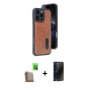 MARSİLYAN™- iPhone 16 Pro Kılıf Yörünge Işık Serisi - Siyah 3D Antistatik Hayalet Cam Ekran Koruyucu + Raze Metal Kamera Lens - CLTM
