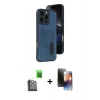 MARSİLYAN™- iPhone 16 Pro Kılıf Yörünge Işık Serisi - Siyah 3D Antistatik Mat Seramik Nano Ekran Koruyucu + Raze Metal Kamera Lens - SH