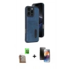 MARSİLYAN™- iPhone 16 Pro Kılıf Yörünge Işık Serisi - Siyah 3D Antistatik Mat Seramik Nano Ekran Koruyucu + Raze Metal Kamera Lens - CLTM