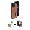 MARSİLYAN™- iPhone 16 Pro Kılıf Yörünge Işık Serisi - Siyah 3D Antistatik Mat Seramik Nano Ekran Koruyucu + Raze Metal Kamera Lens - CLTM