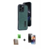 MARSİLYAN™- iPhone 16 Pro Kılıf Yörünge Işık Serisi - Siyah 3D Antistatik Mat Seramik Nano Ekran Koruyucu + Raze Metal Kamera Lens - CLTM