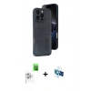 MARSİLYAN™- iPhone 16 Pro Kılıf Yörünge Işık Serisi - Siyah 3D Antistatik Seramik Nano Ekran Koruyucu + Raze Metal Kamera Lens - BZ