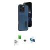 MARSİLYAN™- iPhone 16 Pro Kılıf Yörünge Işık Serisi - Siyah 3D Antistatik Seramik Nano Ekran Koruyucu + Raze Metal Kamera Lens - BZ