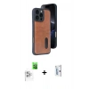 MARSİLYAN™- iPhone 16 Pro Kılıf Yörünge Işık Serisi - Siyah Bilvis 0.18mm Plus Cam Ekran Koruyucu + Raze Metal Kamera Lens - BZ