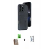 MARSİLYAN™- iPhone 16 Pro Kılıf Yörünge Işık Serisi - Siyah Bilvis 0.18mm Plus Cam Ekran Koruyucu + Raze Metal Kamera Lens - CLTM