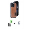 MARSİLYAN™- iPhone 16 Pro Kılıf Yörünge Işık Serisi - Siyah Bilvis 0.18mm Plus Cam Ekran Koruyucu + Raze Metal Kamera Lens - SH