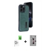 MARSİLYAN™- iPhone 16 Pro Kılıf Yörünge Işık Serisi - Siyah Bilvis 3D Mat Cam Ekran Koruyucu + Raze Metal Kamera Lens - BZ