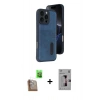 MARSİLYAN™- iPhone 16 Pro Kılıf Yörünge Işık Serisi - Siyah Bilvis 3D Mat Cam Ekran Koruyucu + Raze Metal Kamera Lens - CLTM
