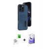 MARSİLYAN™- iPhone 16 Pro Kılıf Yörünge Işık Serisi - Siyah Bilvis 5in1 5D Magic Hayalet Cam Ekran Koruyucu + Raze Metal Kamera Lens - BZ