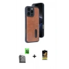 MARSİLYAN™- iPhone 16 Pro Kılıf Yörünge Işık Serisi - Siyah Buffer Cam Ekran Koruyucu + Raze Metal Kamera Lens - SH