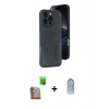 MARSİLYAN™- iPhone 16 Pro Kılıf Yörünge Işık Serisi - Siyah Joko Magic 5D Cam + Raze Metal Kamera Lens - CLTM