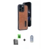 MARSİLYAN™- iPhone 16 Pro Kılıf Yörünge Işık Serisi - Siyah Joko Magic 5D Cam + Raze Metal Kamera Lens - SH