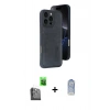 MARSİLYAN™- iPhone 16 Pro Kılıf Yörünge Işık Serisi - Siyah Joko Magic 5D Cam + Raze Metal Kamera Lens - SH