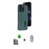 MARSİLYAN™- iPhone 16 Pro Kılıf Yörünge Işık Serisi - Siyah Joko Magic 5D Cam + Raze Metal Kamera Lens - SH