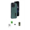 MARSİLYAN™- iPhone 16 Pro Kılıf Yörünge Işık Serisi - Siyah Joko Magic 5D Hayalet Cam + Raze Metal Kamera Lens - BZ